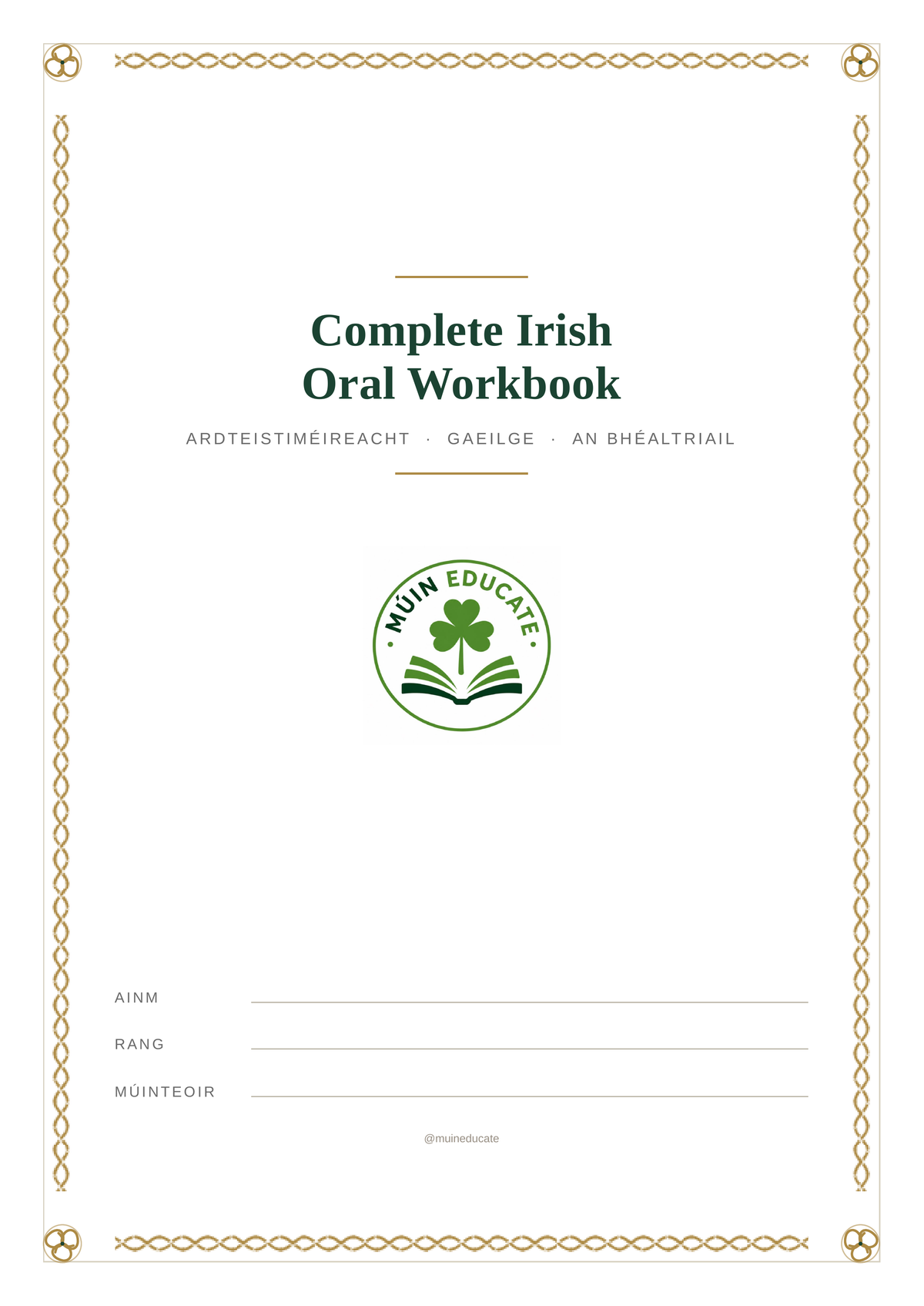 Complete Irish Oral Workbook – Leaving Cert