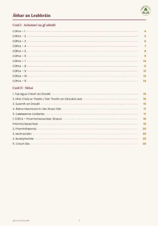 Cúpla – Ógie Ó Céilleachair Complete Study Guide Notes