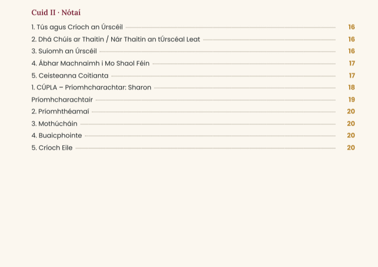 Cúpla – Nótaí Staidéir (Study Notes) – Junior Cycle