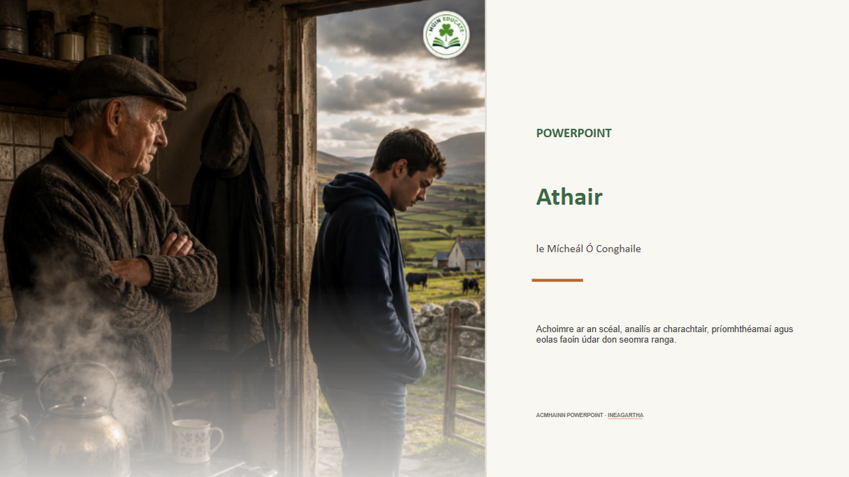 Athair le Mícheál Ó Conghaile – PowerPoint Senior Cycle Irish Prós / Prose