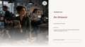 A PowerPoint presentation template cover titled 'An tIriseoir' with a photo of a woman in a modern office on the left and a clean white slide layout on the right. 