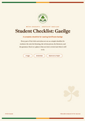 Student Revision Checklist: Gaeilge – Leaving Cert Irish Quick Checklist